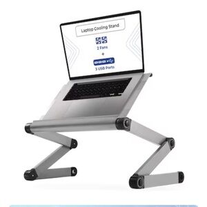 Uncaged laptop stand and fan